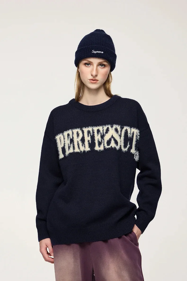 Distressed Lettered Sweater