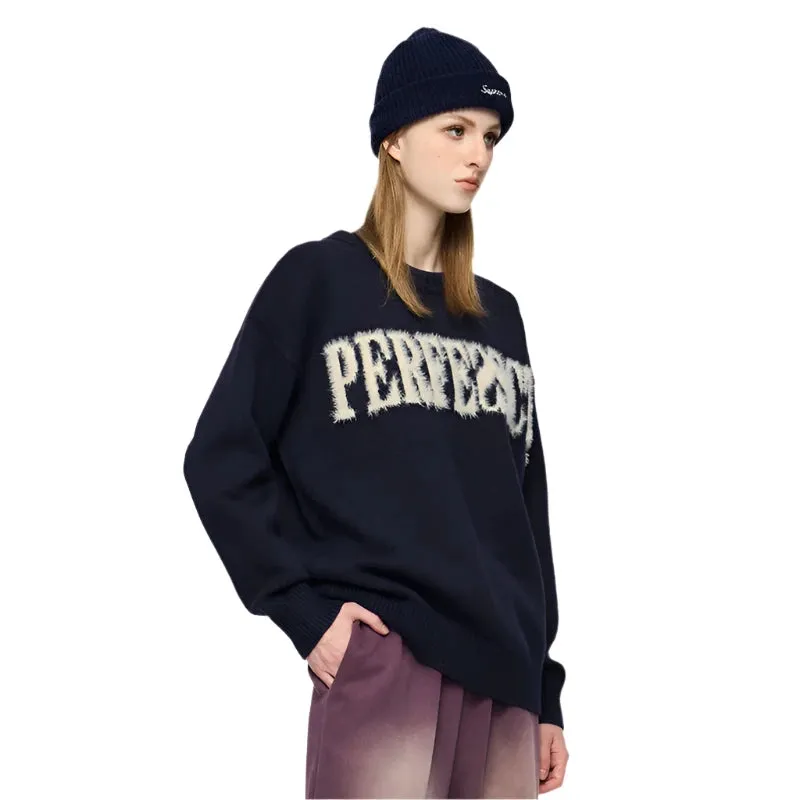 Distressed Lettered Sweater
