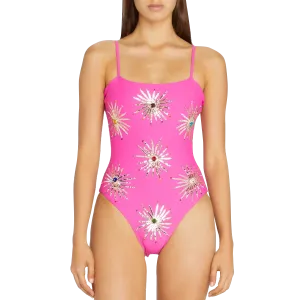 Dolly Two Strap Retro Fuschia Swimsuit Pink
