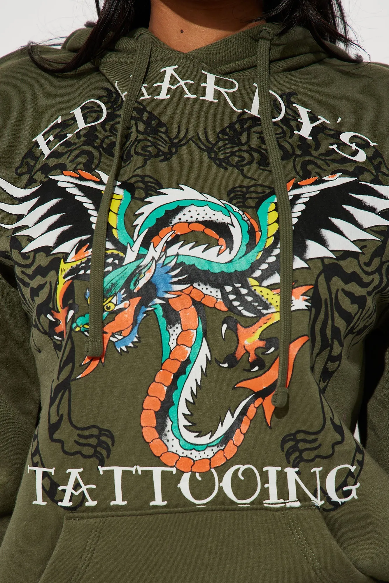 Ed Hardy Tattooing Hoodie - Olive