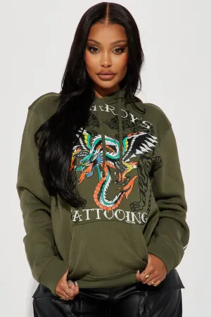 Ed Hardy Tattooing Hoodie - Olive