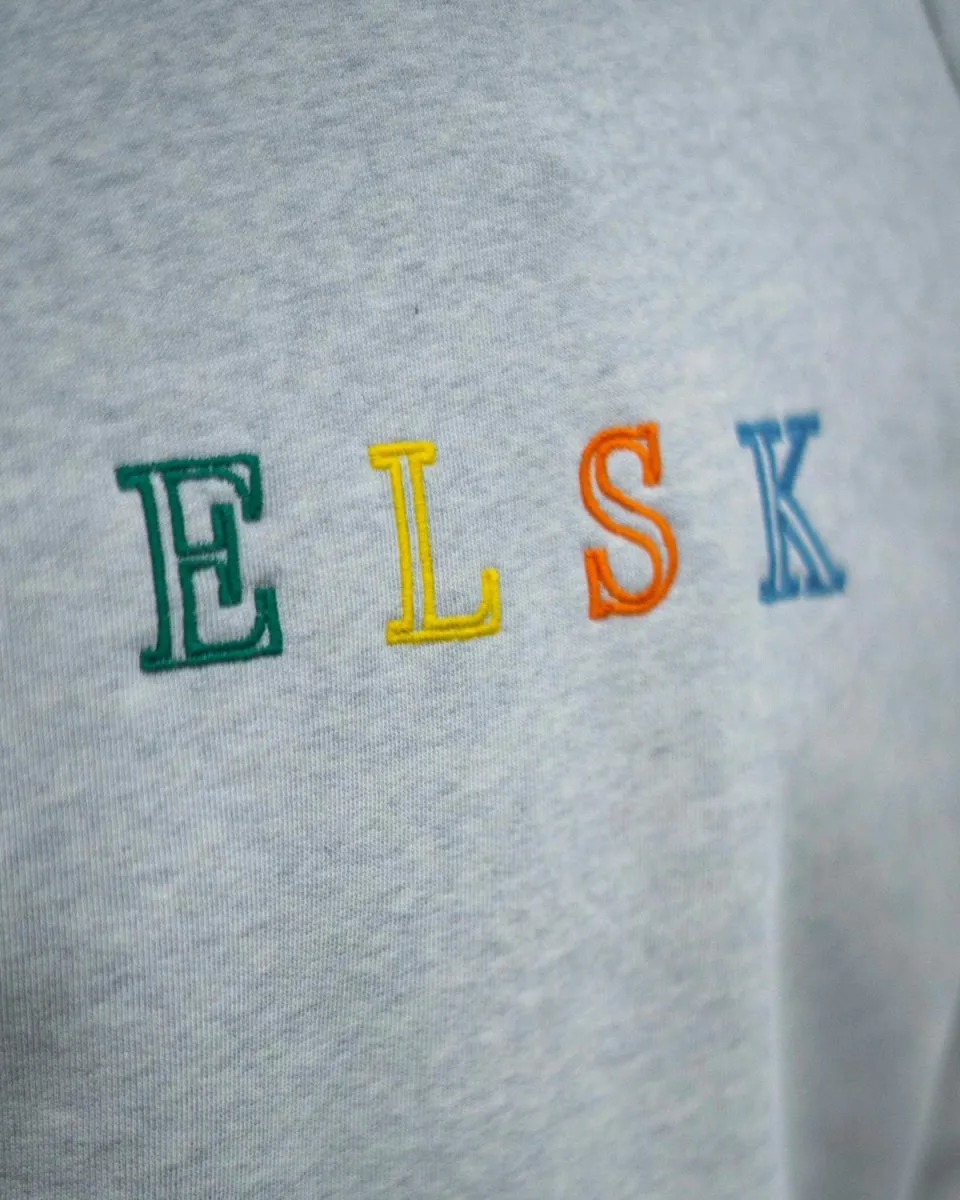 ELSK® PURE STROKE EMB TVÆRS MEN'S CREWNECK - SNOW MELANGE