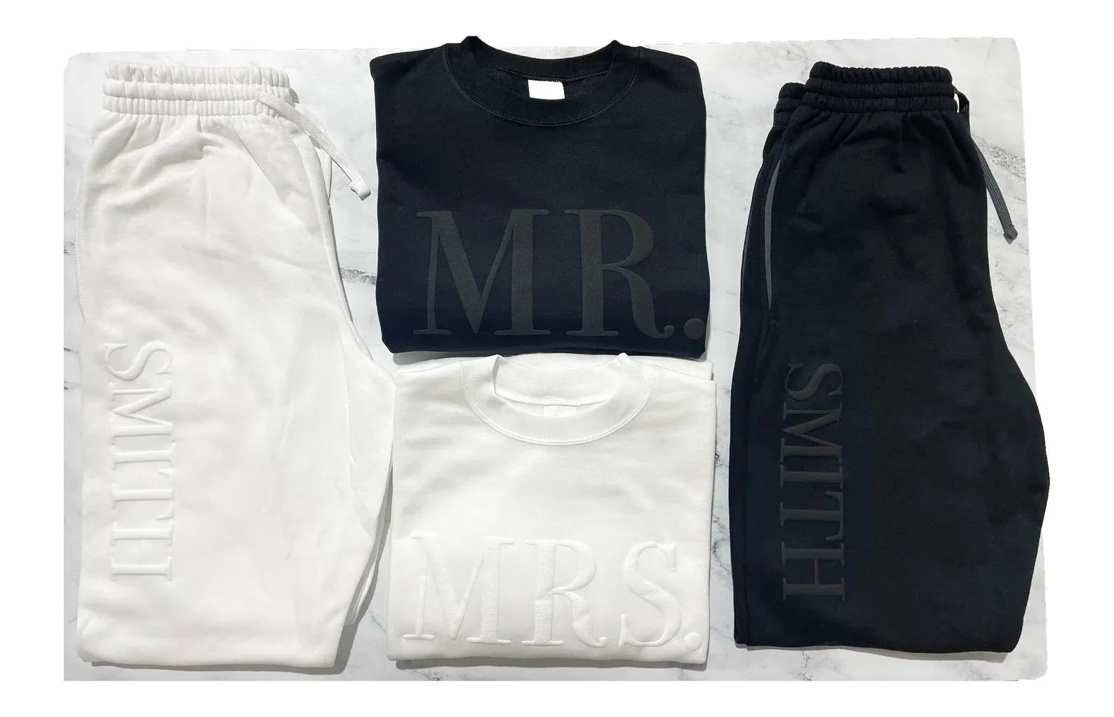 Embossed Mr & Mrs. Matching Sweat Sets