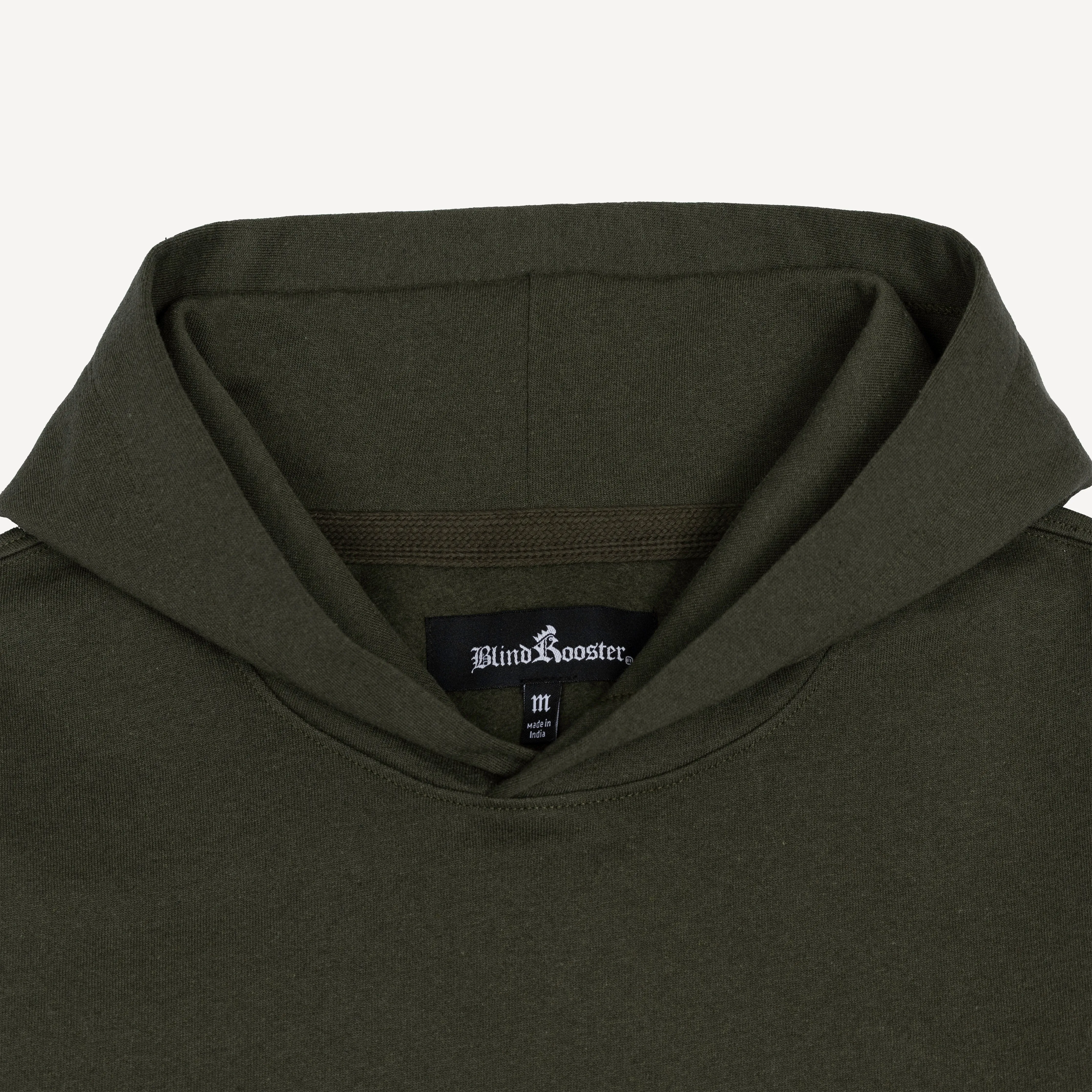 Embroidered Front Hoodie  - Olive / Dragon Flower