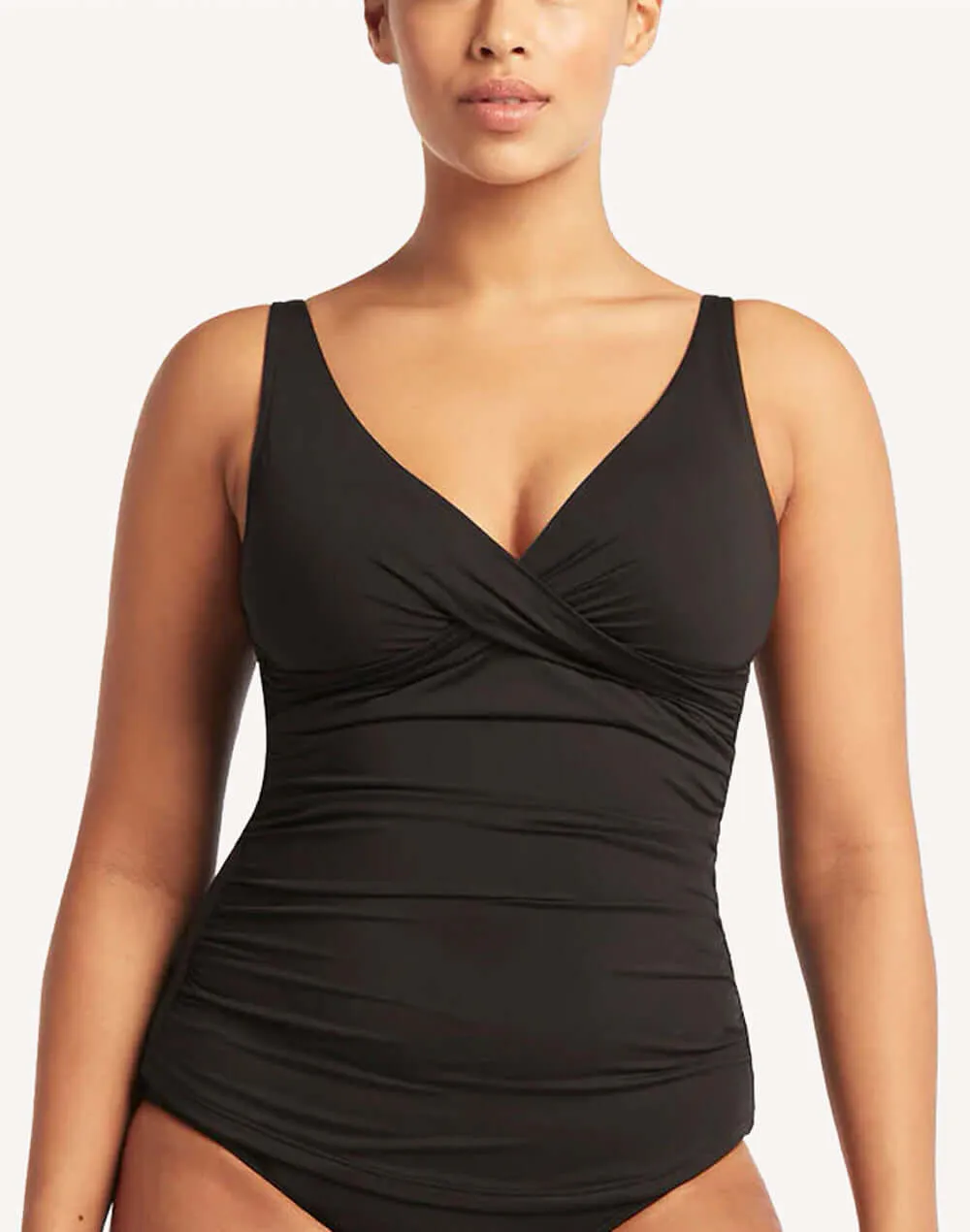 Essentials Cross Front Multifit Tankini Top
