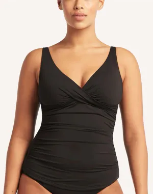 Essentials Cross Front Multifit Tankini Top