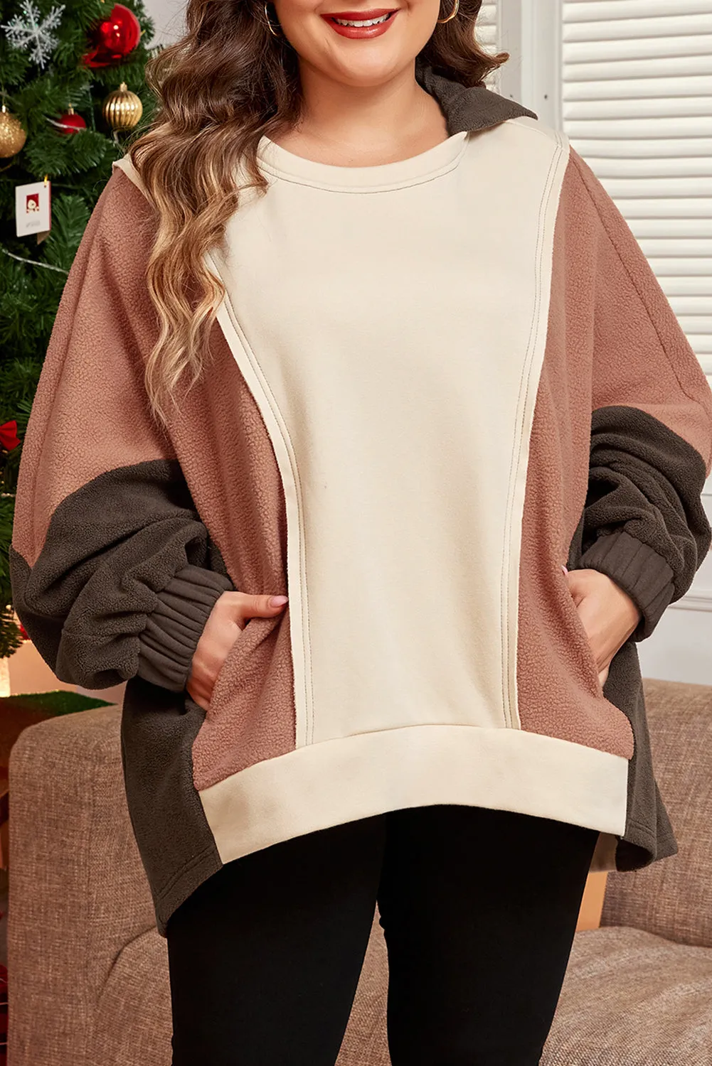 Exposed Seam Plus Size Hoodie