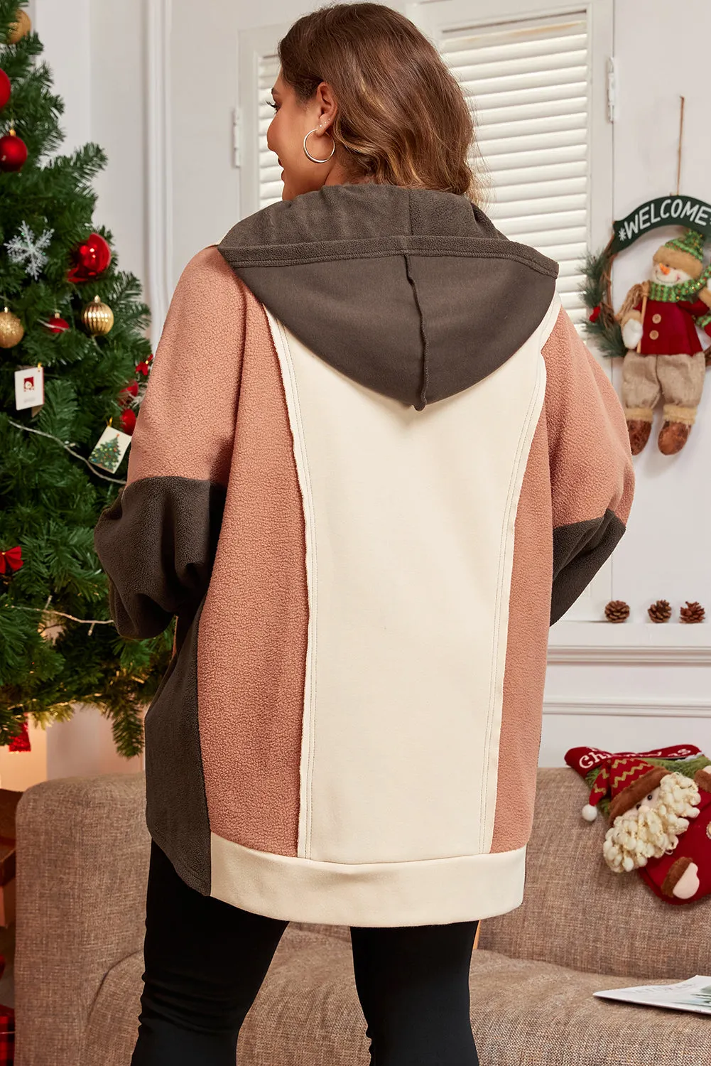 Exposed Seam Plus Size Hoodie