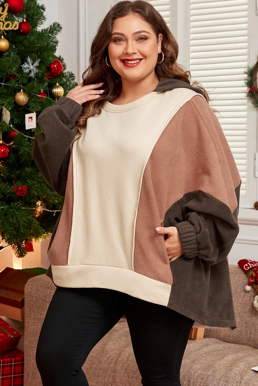 Exposed Seam Plus Size Hoodie