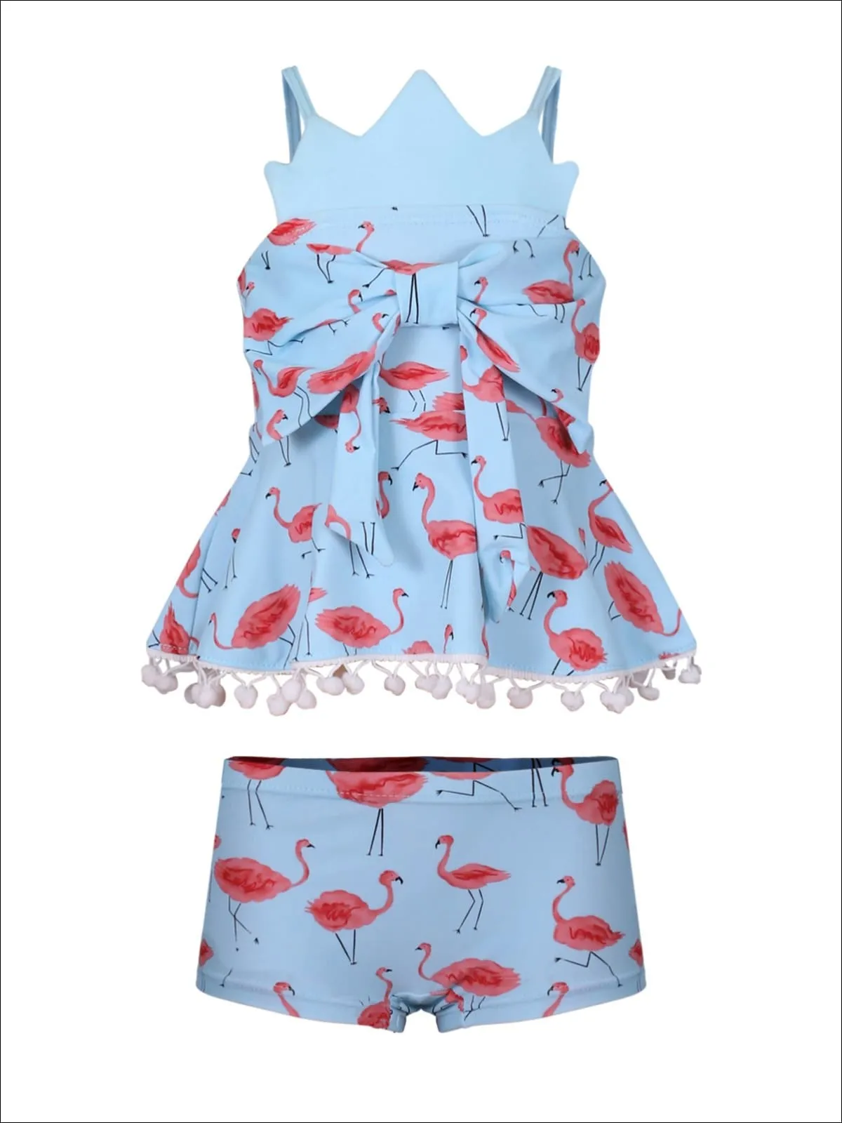 Fabulous Flamingo Flock Tankini and Shorts Swimsuit