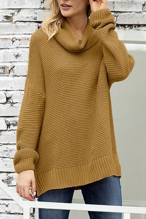 Fashion Khaki Cozy Turtleneck Sweater