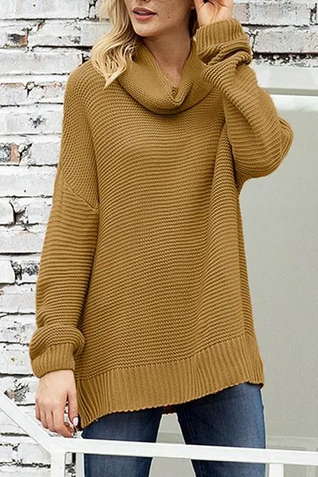 Fashion Khaki Cozy Turtleneck Sweater