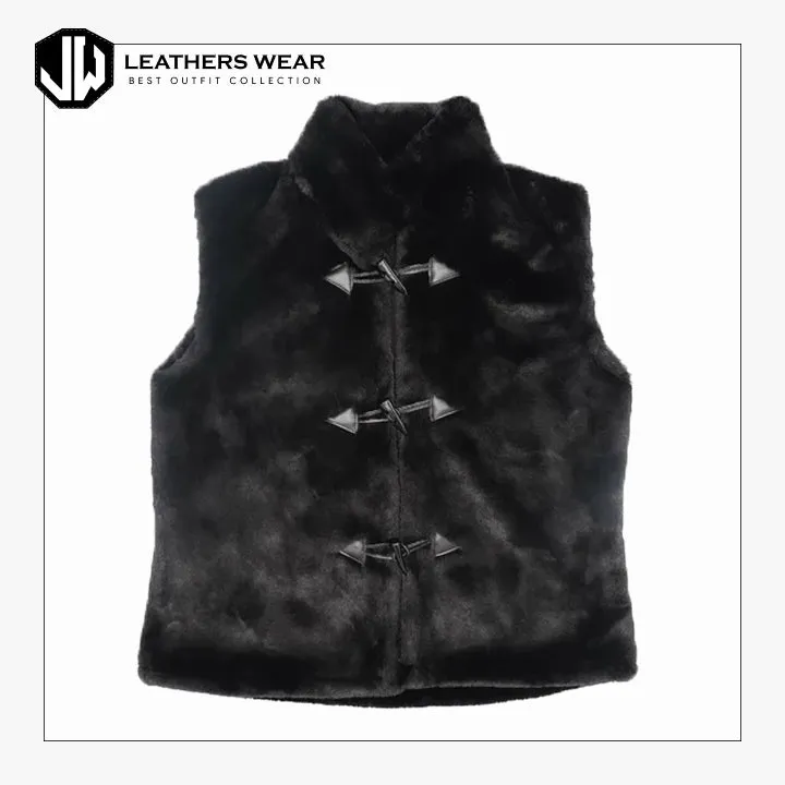 Faux Shearling Toggle Vest