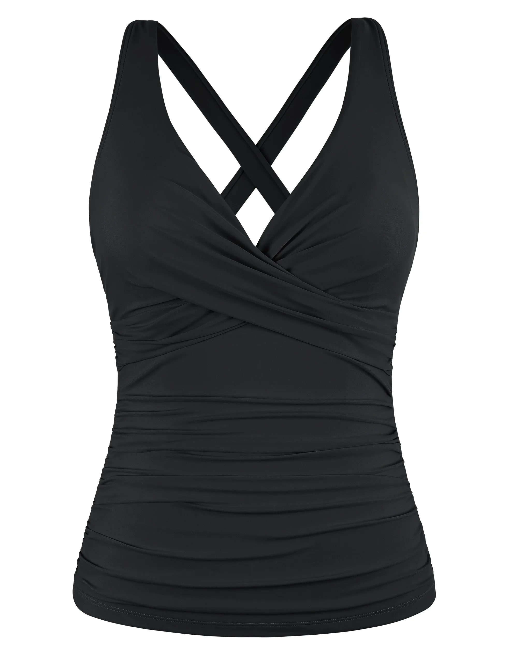 Firpearl Women Underwire Tankini Top Only Twist V Neck Swimsuits Tummy Control #M039
