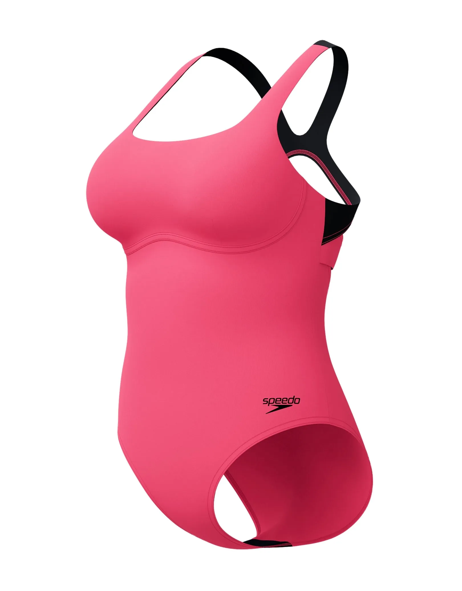 Flex Band Swimsuit with Swim Bra - Dark Pink