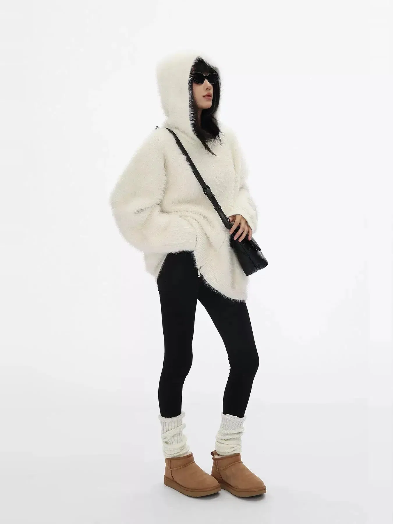 Fluffy Hooded Zip-Up Sweatshirt