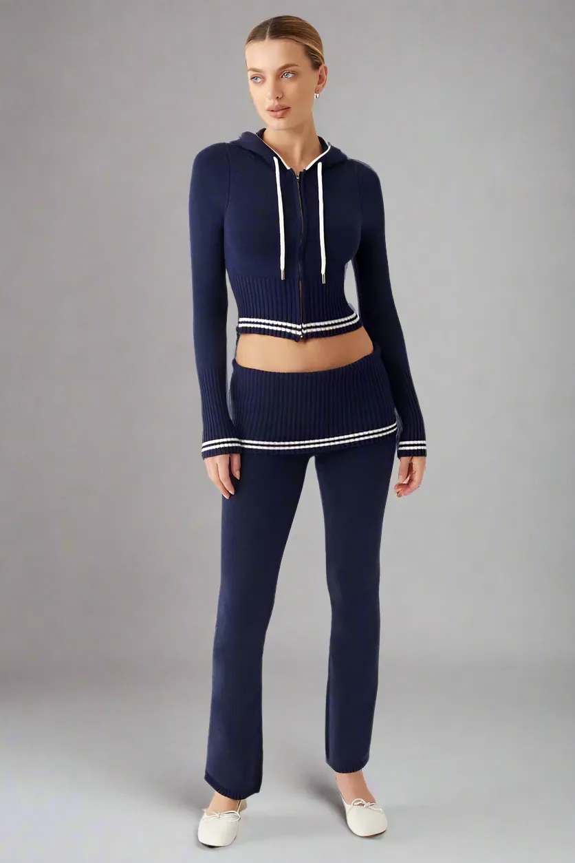 Frankies Bikinis Aimee Cloud Knit Flare Pant as seen on Malin Andersson