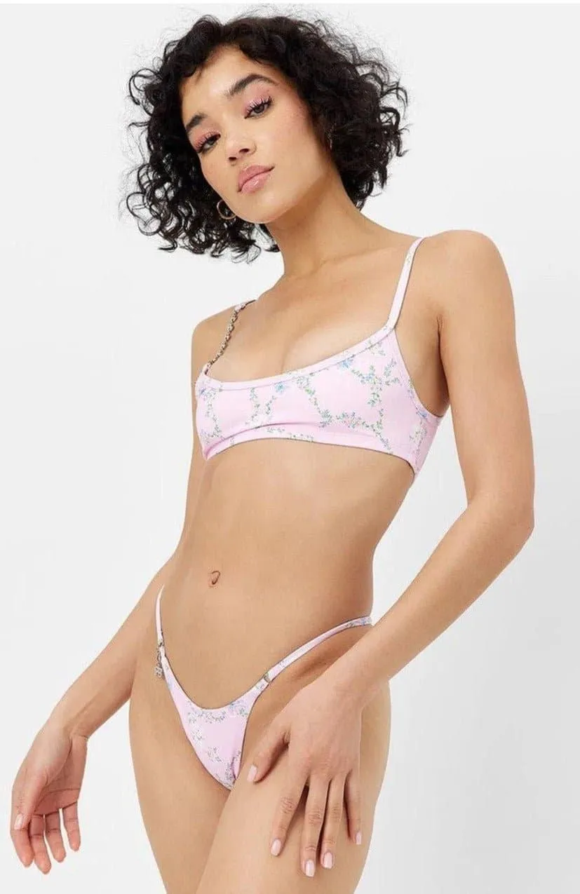 Frankies Bikinis Dallas Floral Chain Bikini Top