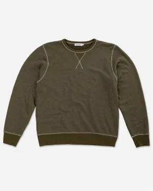 French Terry Vintage Soft Crewneck Sweatshirt - Army Green