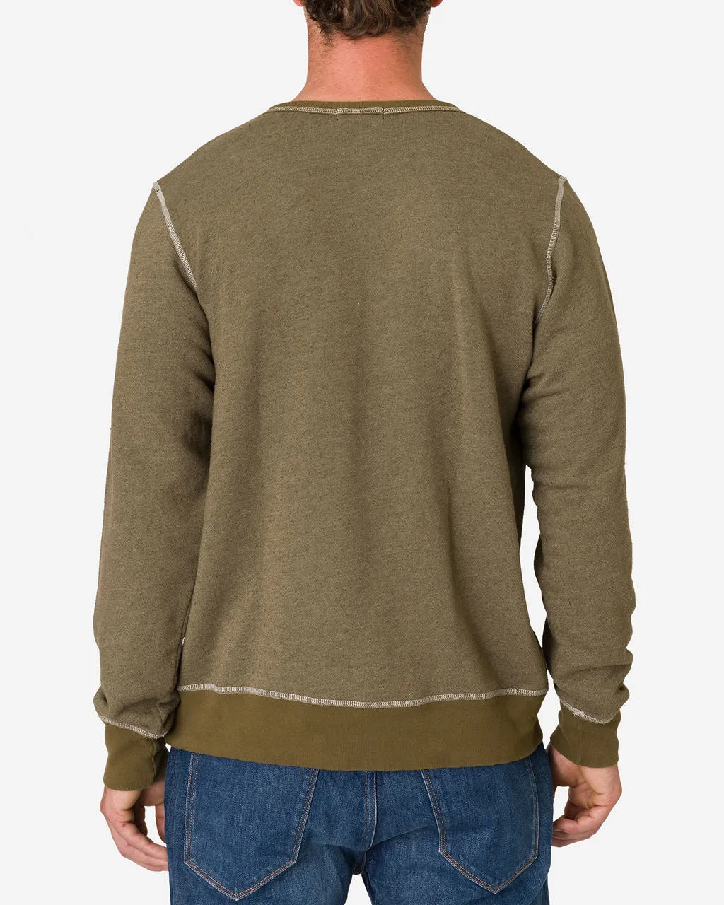 French Terry Vintage Soft Crewneck Sweatshirt - Army Green