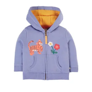 Frugi Carbis Infant Hoodie Grape Tiger