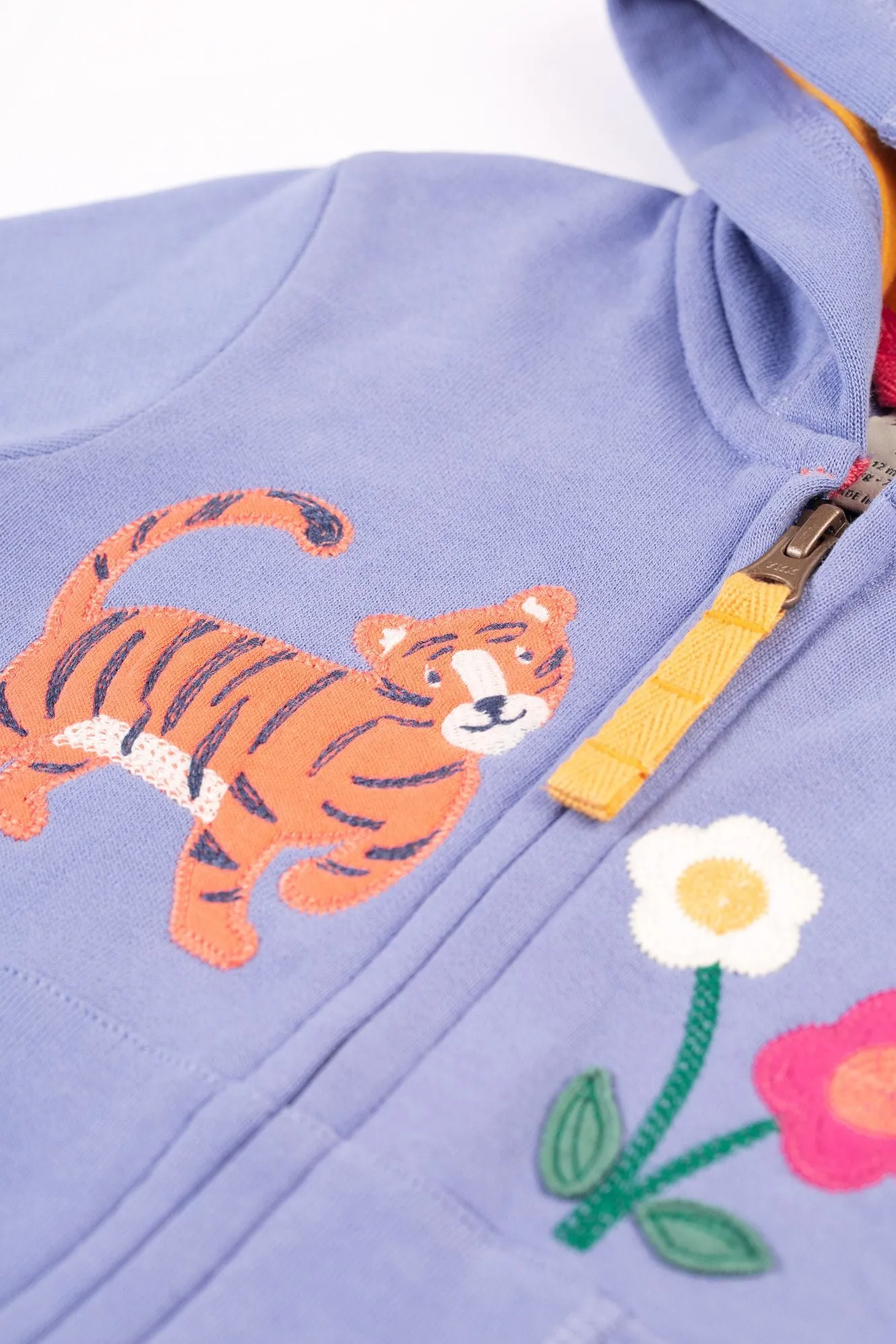 Frugi Carbis Infant Hoodie Grape Tiger