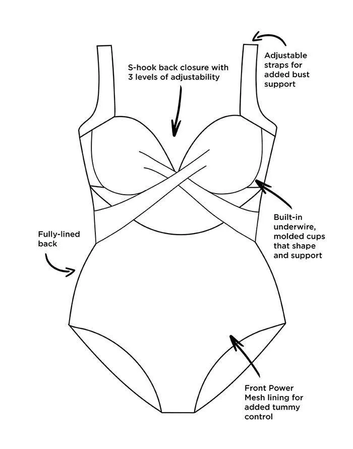 FULLFITALL - Aztec Cut Out Underwire One Piece Swimsuit