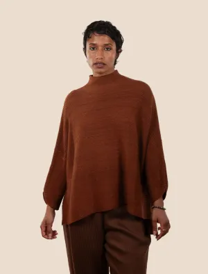 Garter Stitch Hi-Lo Turtleneck