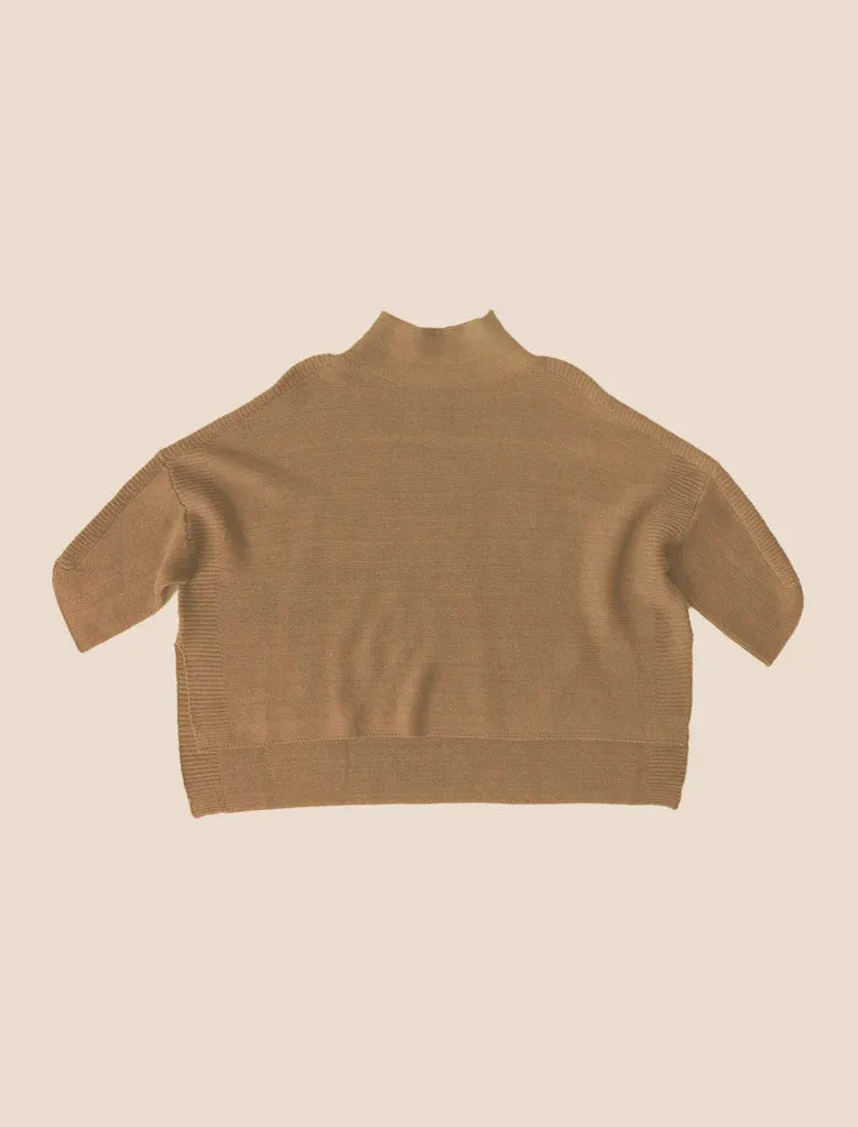 Garter Stitch Hi-Lo Turtleneck