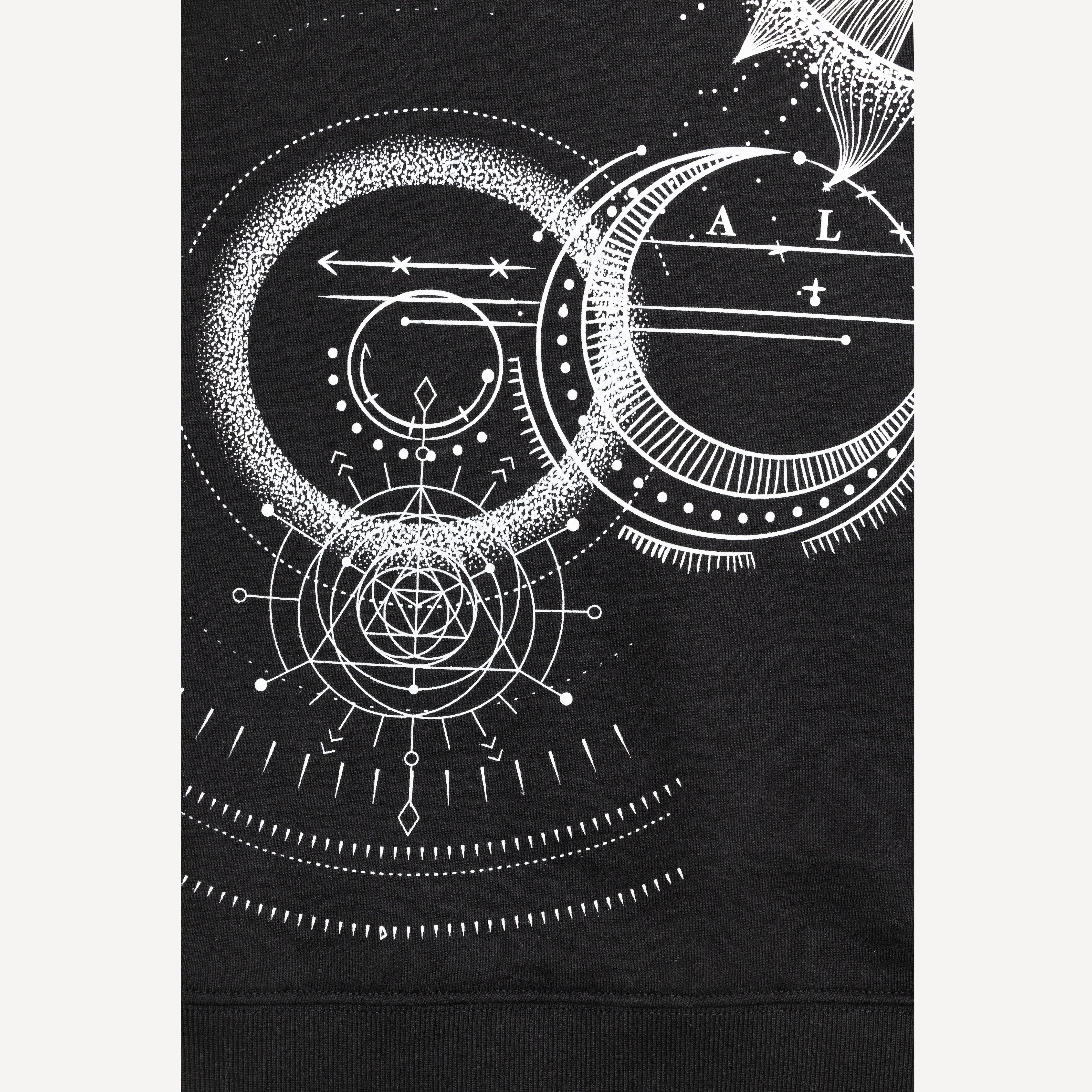 Gender Neutral Graphic Wraparound Crewneck Sweatshirt - Black / Dream