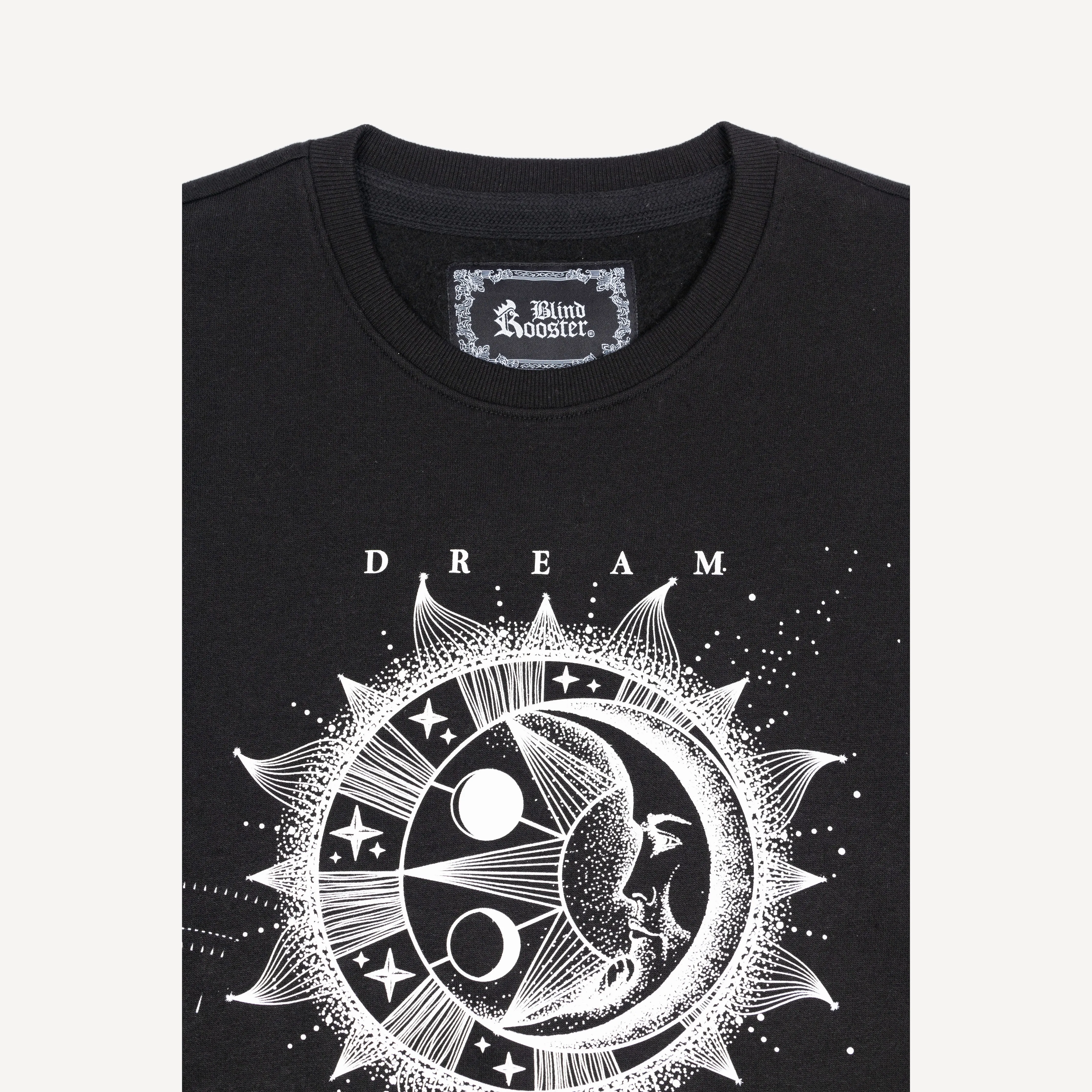 Gender Neutral Graphic Wraparound Crewneck Sweatshirt - Black / Dream