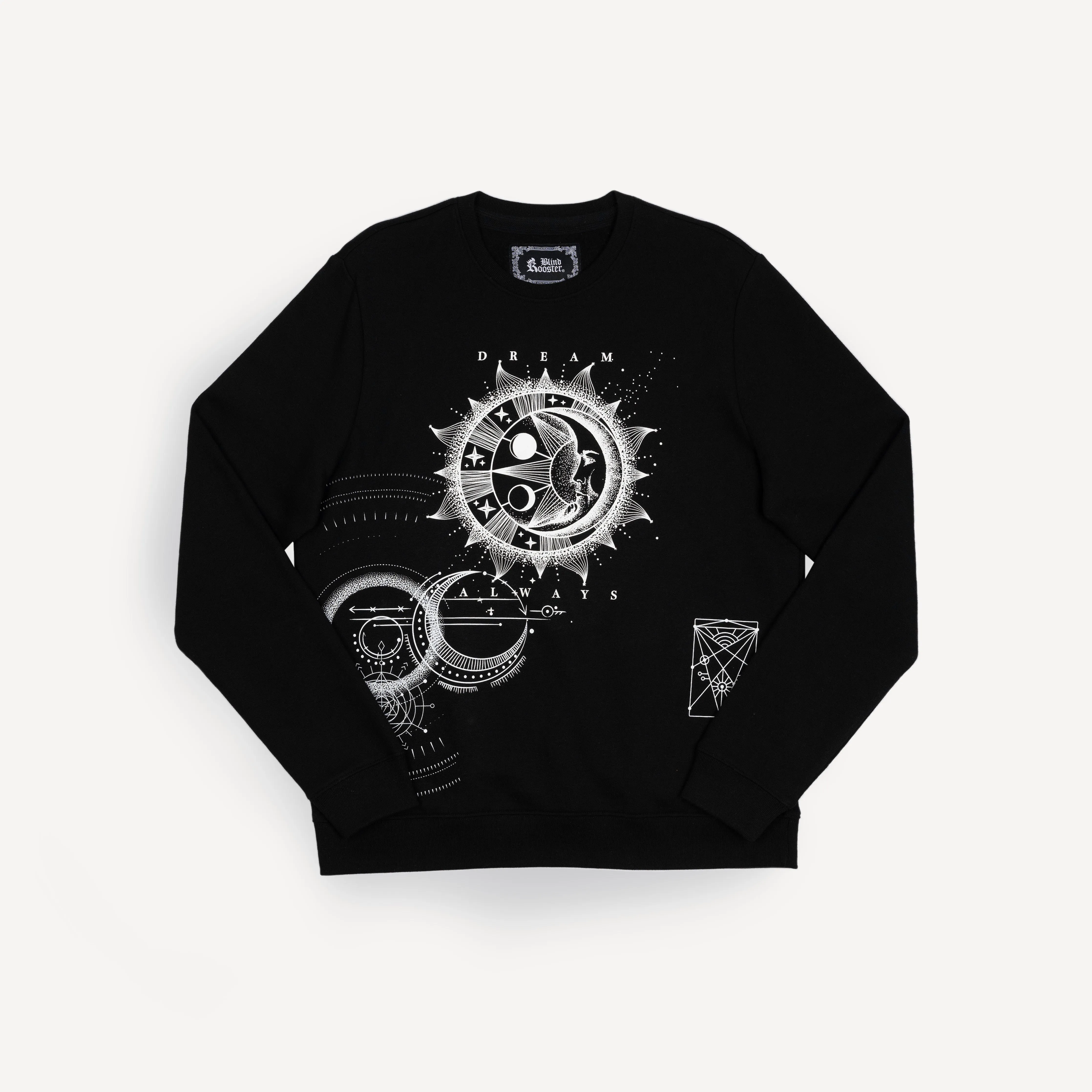Gender Neutral Graphic Wraparound Crewneck Sweatshirt - Black / Dream