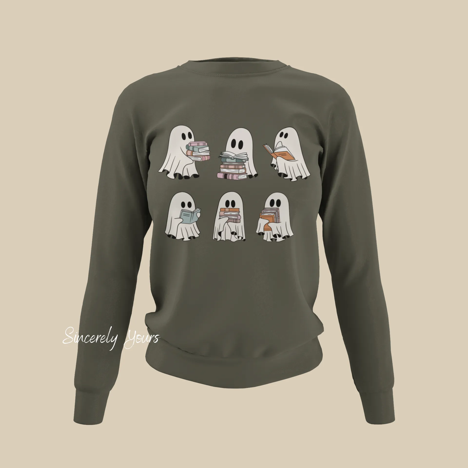 Ghosts Reading Halloween Sweatshirt