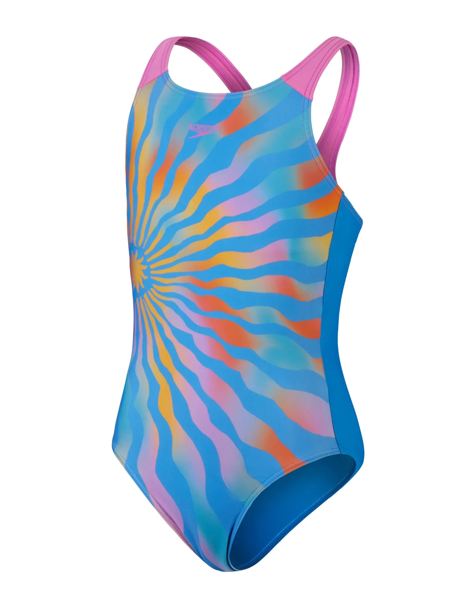 Girls Digital Placement Pulseback Swimsuit - Blue/Yellow