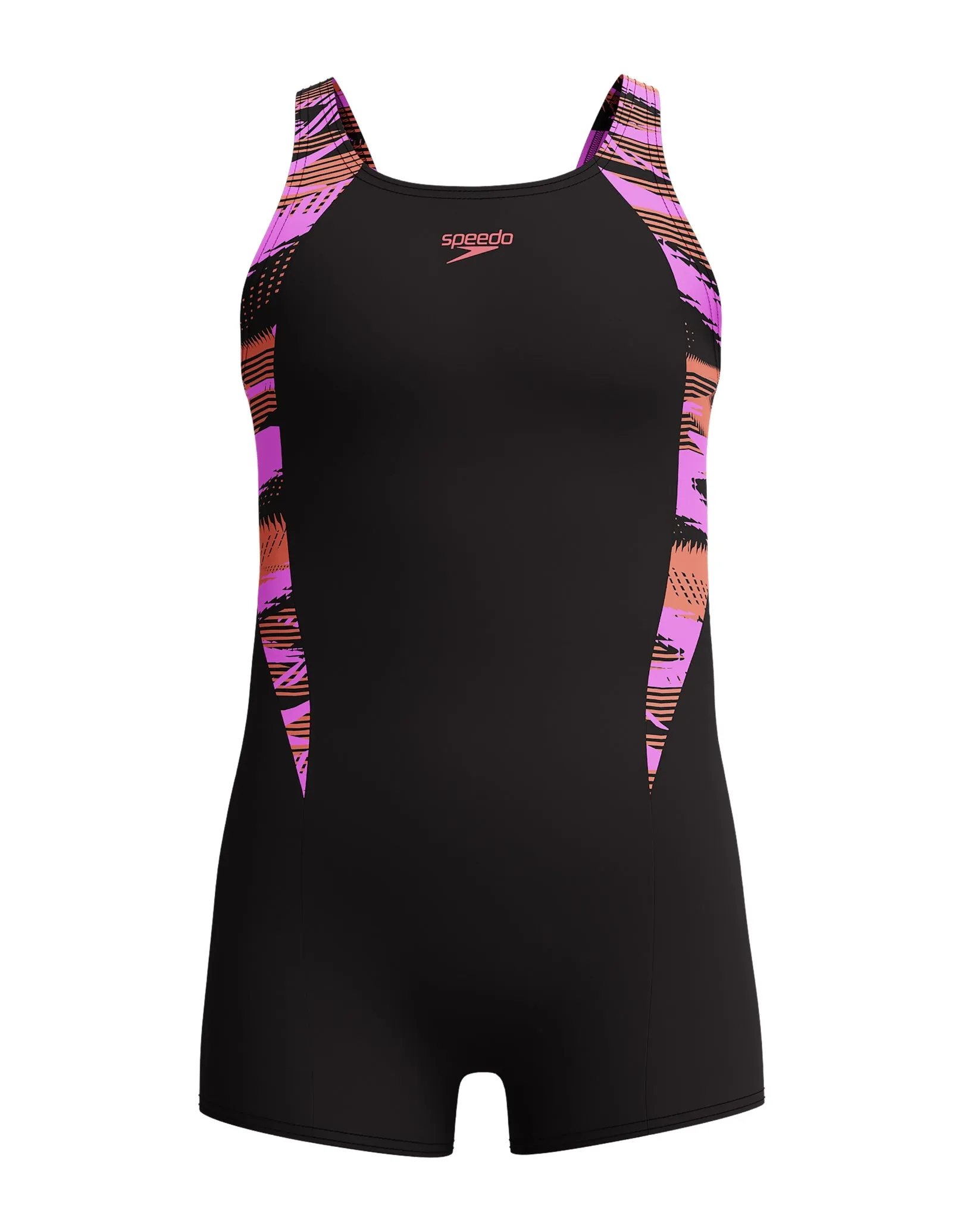Girls Hyperboom Splice Legsuit - Black/Purple