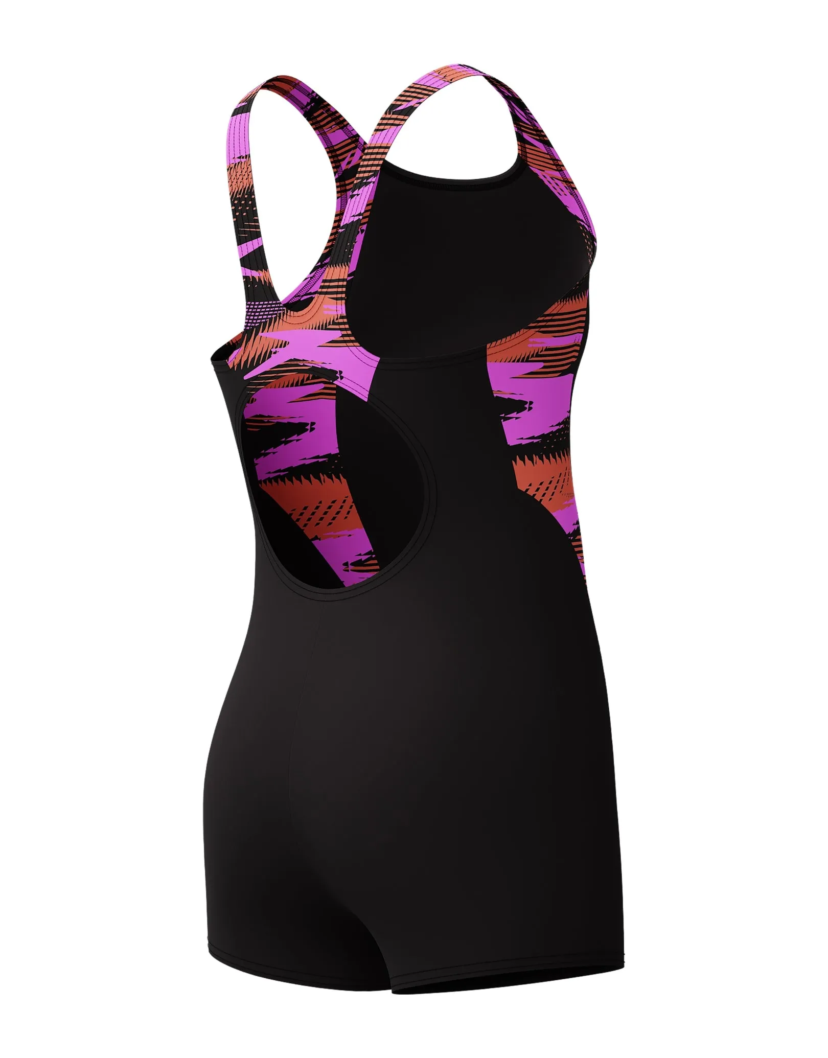 Girls Hyperboom Splice Legsuit - Black/Purple