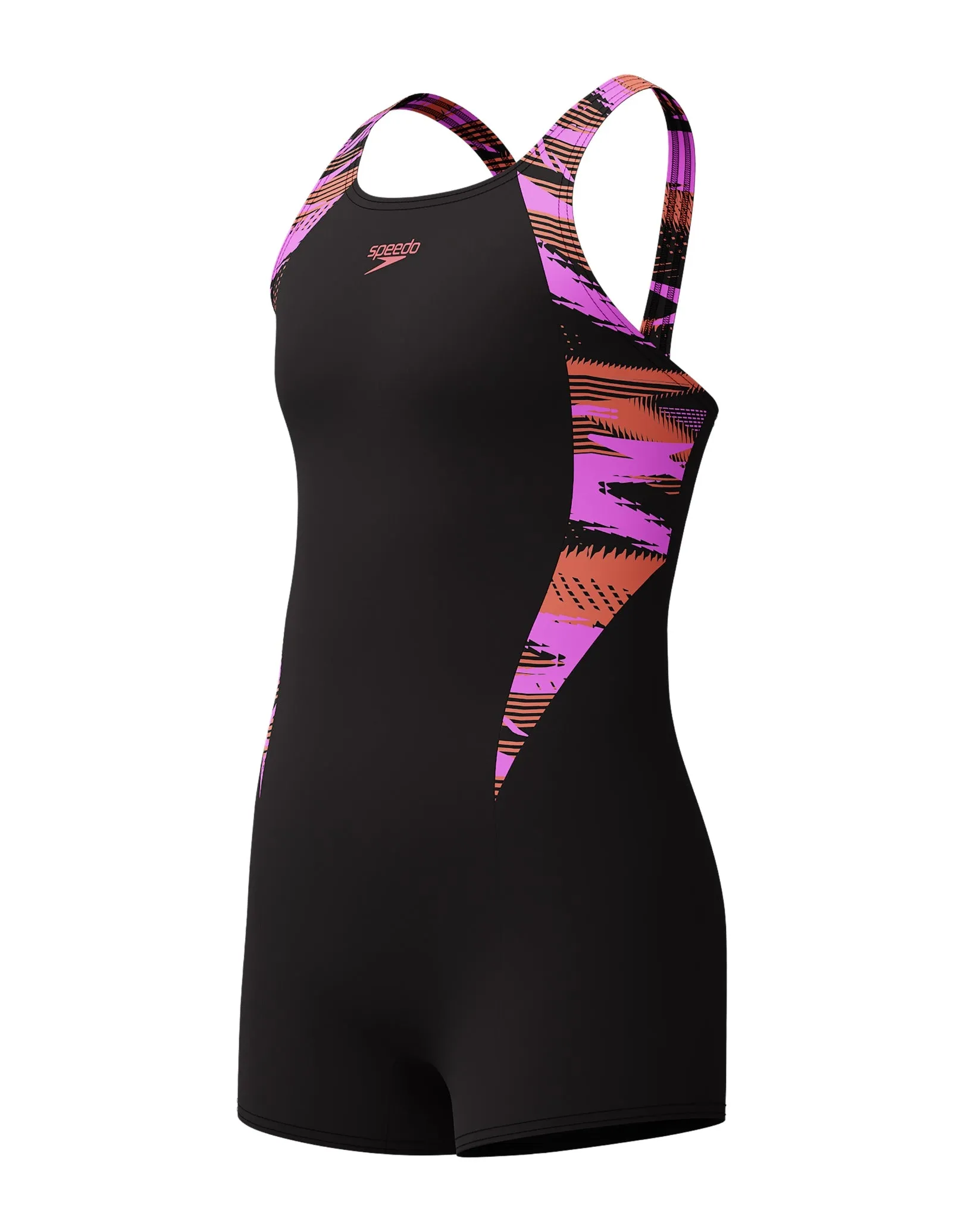 Girls Hyperboom Splice Legsuit - Black/Purple