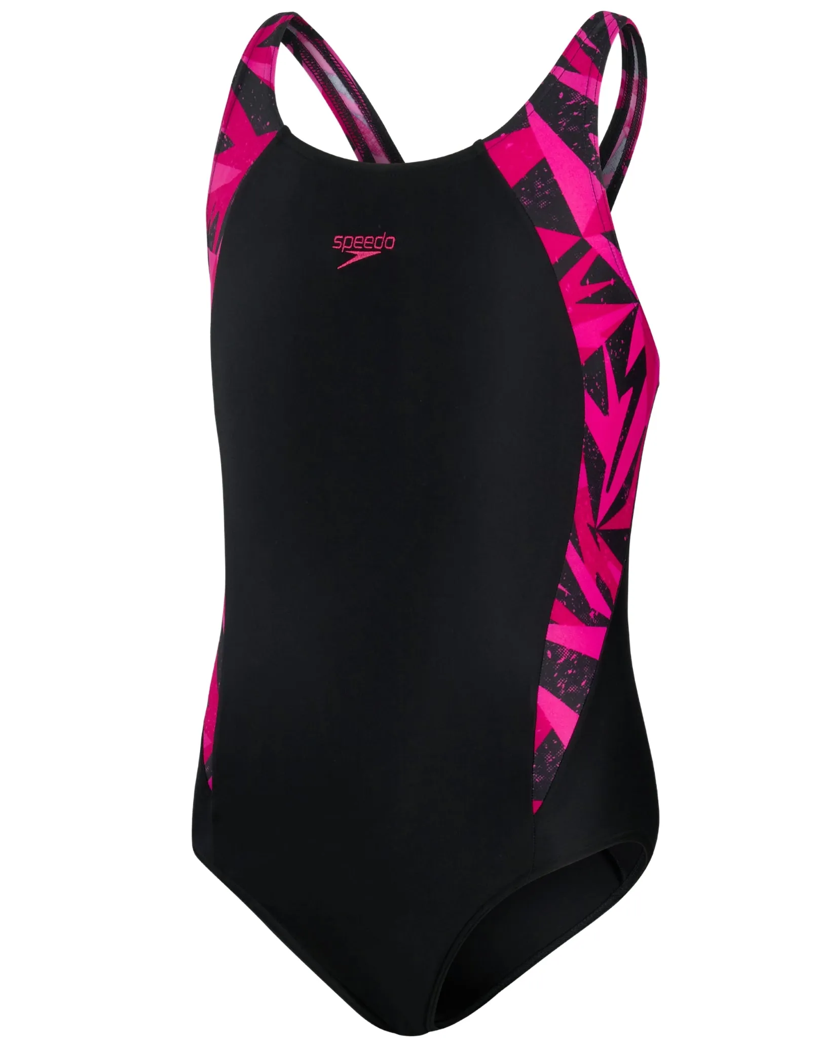 Girls Hyperboom Splice Muscleback Swimsuit - Black/Pink