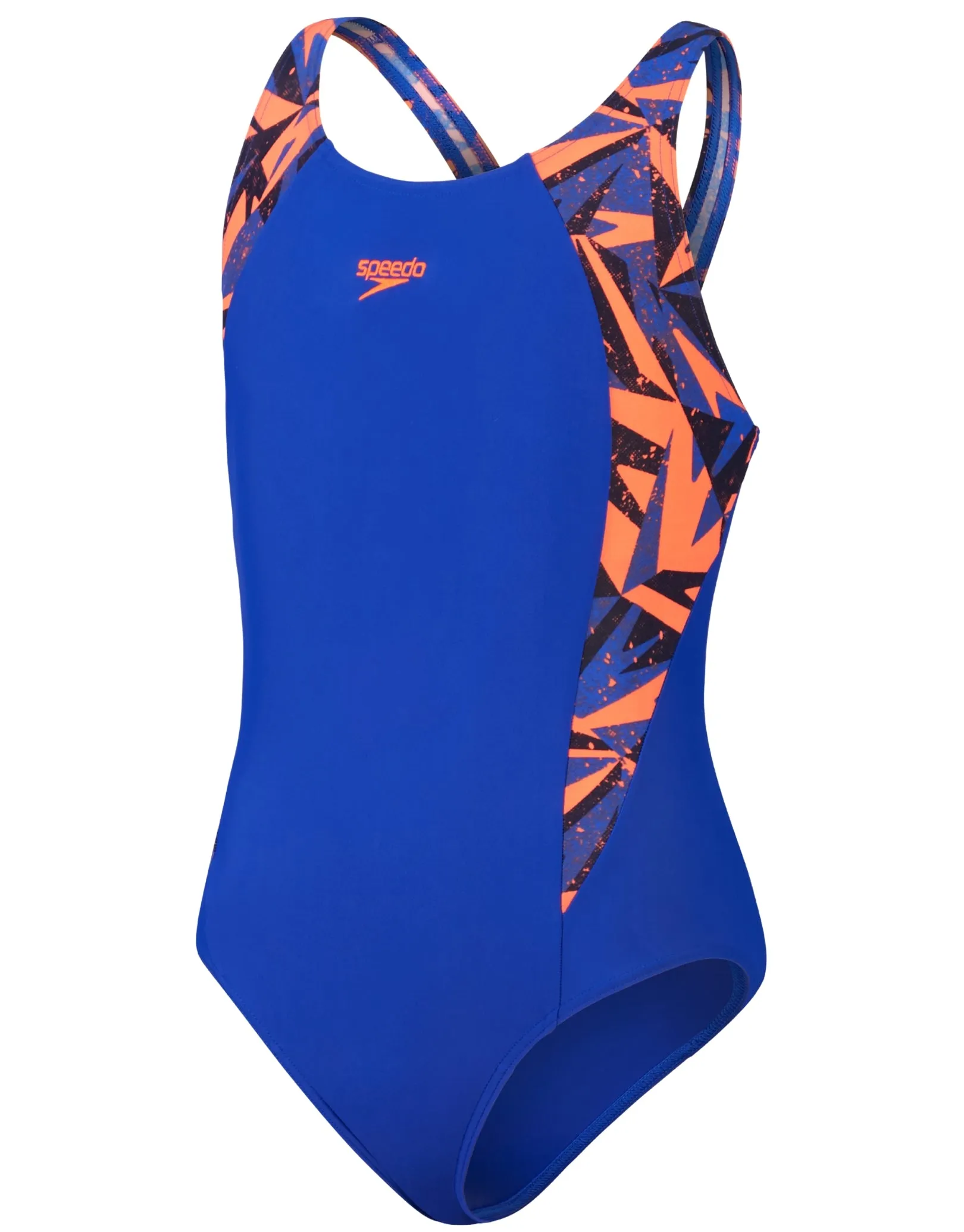 Girls Hyperboom Splice Muscleback Swimsuit - Blue/Orange
