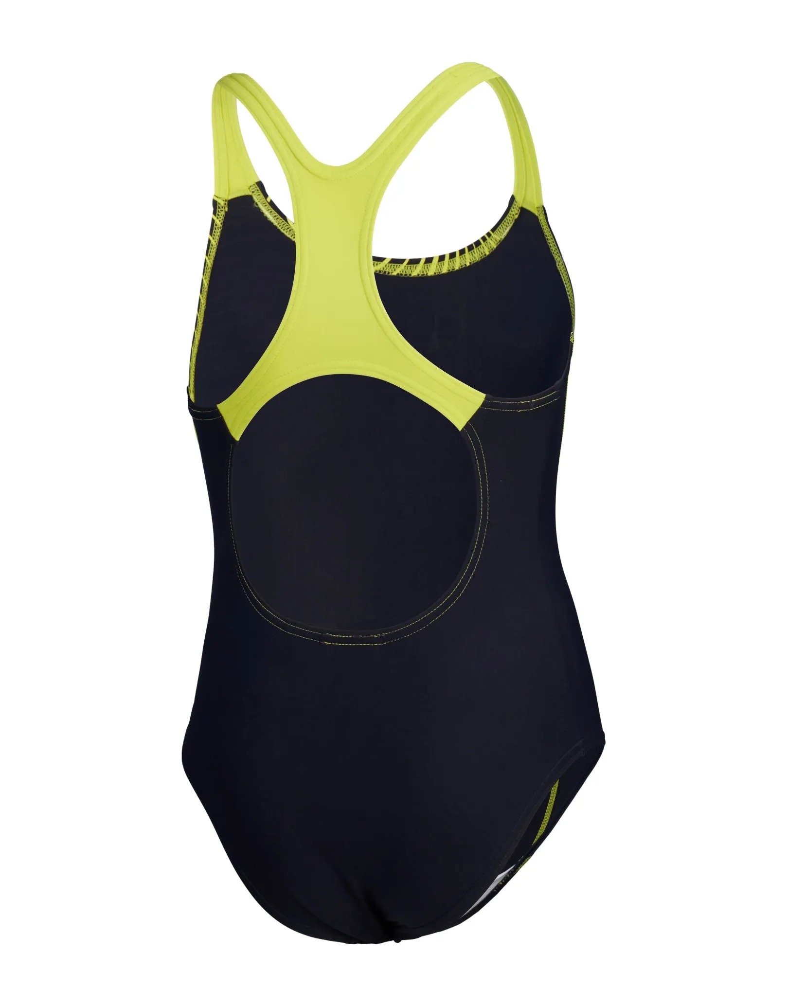 Girls Medley Logo Medalist Swimsuit - Navy/Yellow