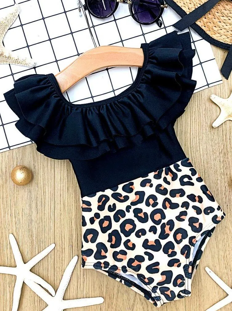 Girls Never Loose Your Spots One Piece Swimsuits