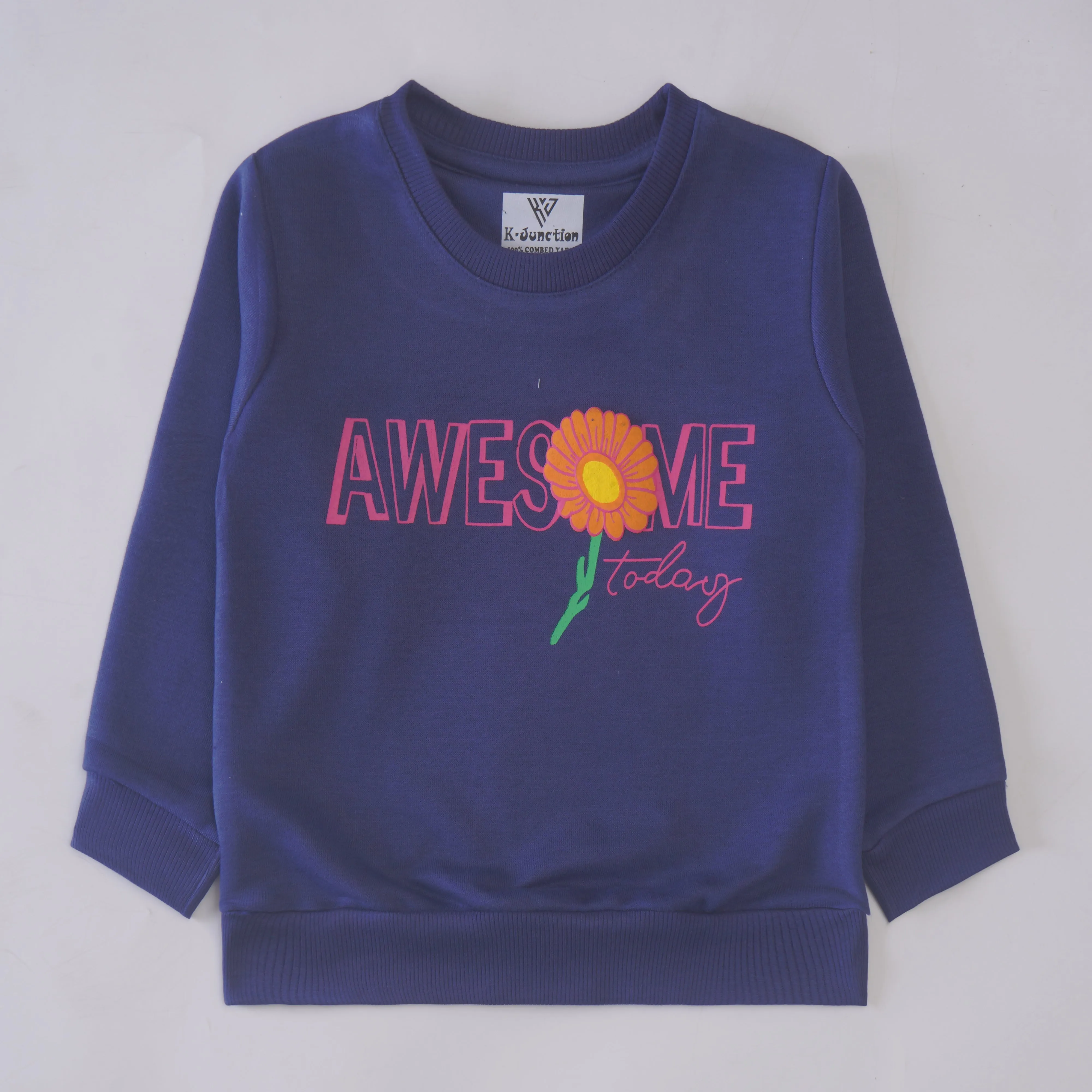 Girls Printed Full Sleeve Sweat T-Shirt Code (7221)