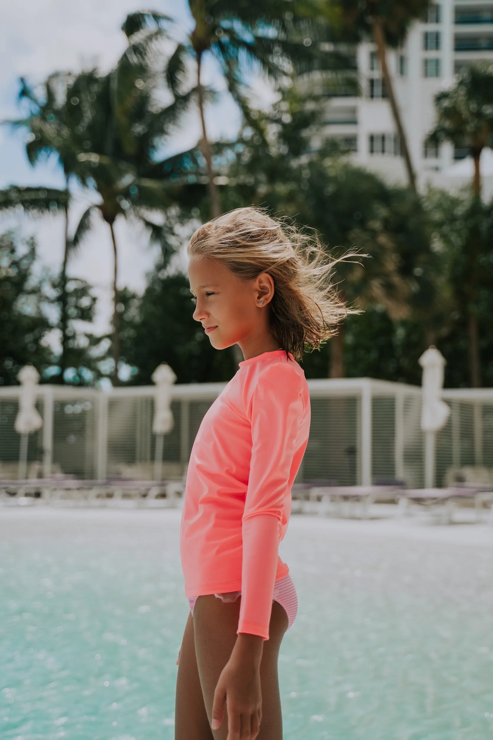Girls RASH GUARD SHIRT NEW ORIGAMI PINK