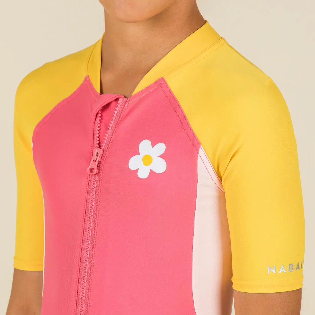 Girls’ swimming shorty suit 100