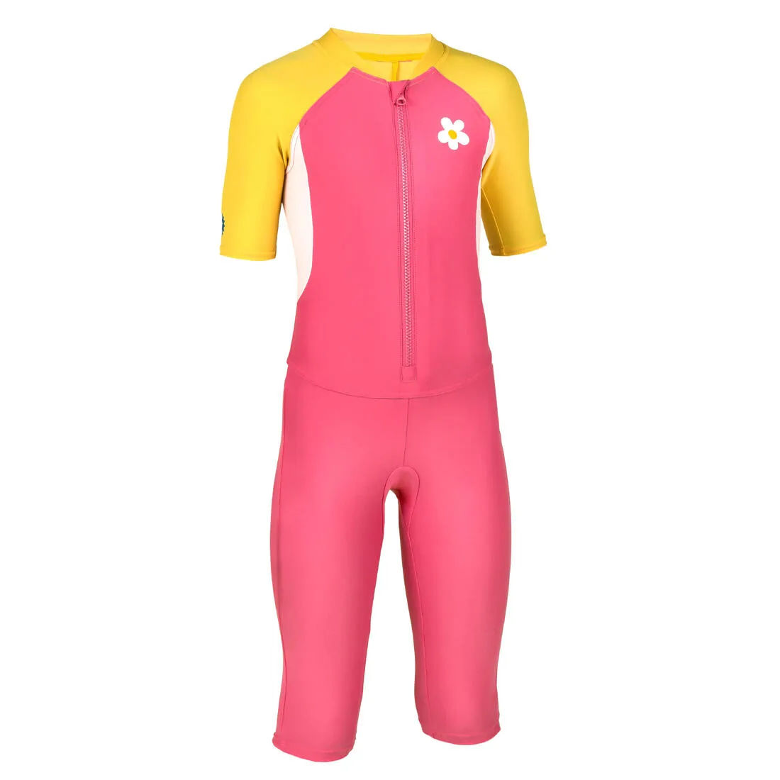 Girls’ swimming shorty suit 100