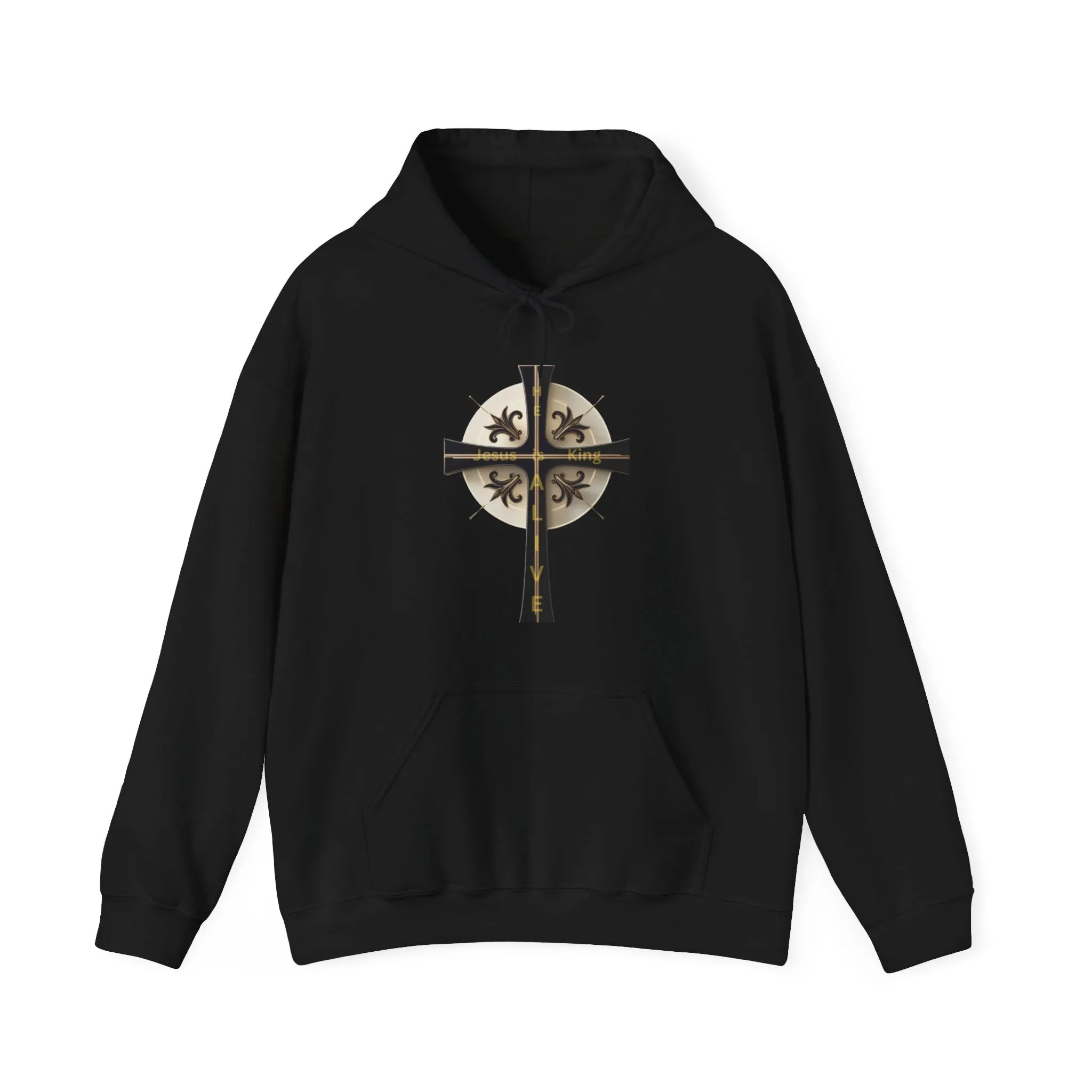 Golden & Black Cross - Unisex Heavy Blend™ Hooded Sweatshirt
