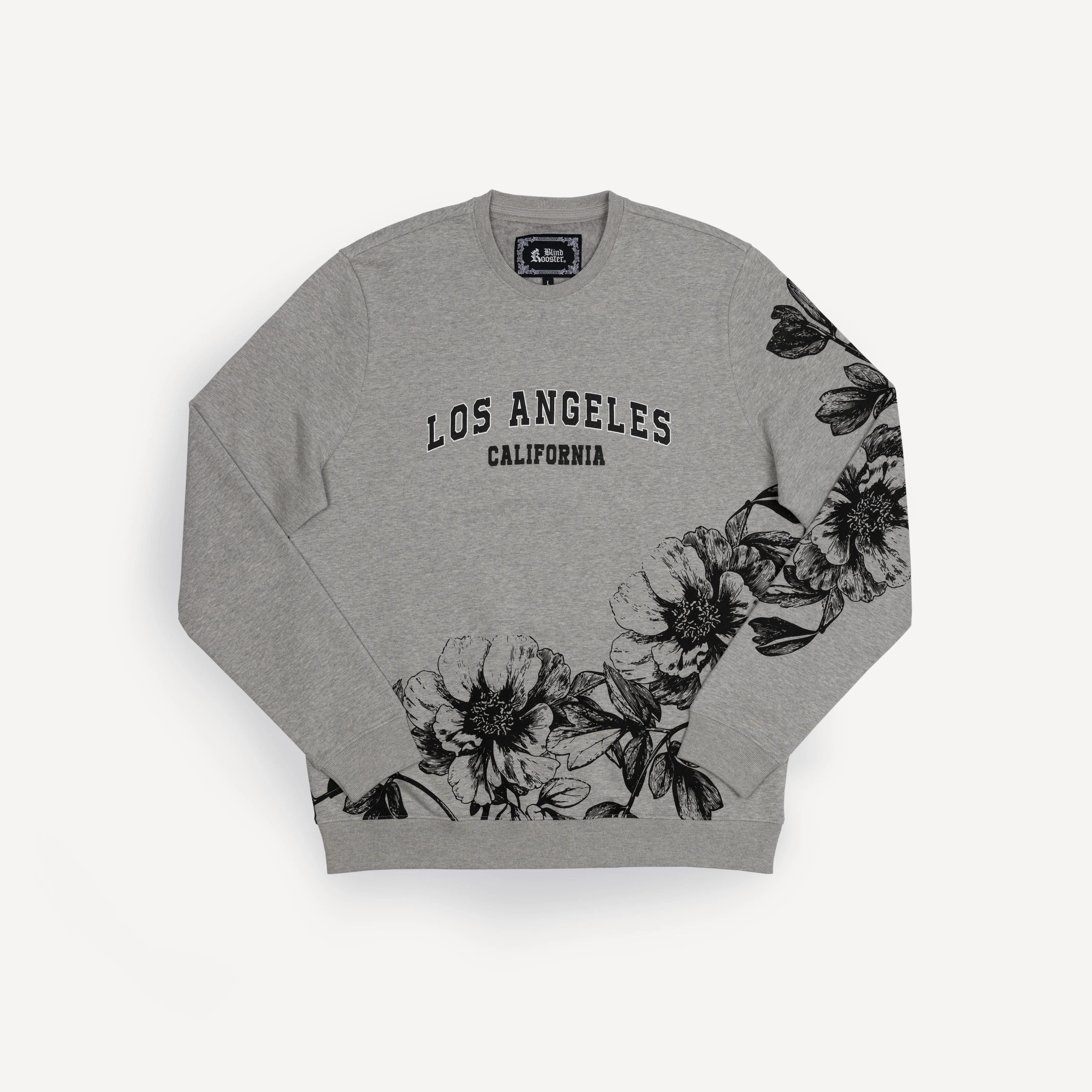 Graphic Wraparound Crewneck Sweatshirt - Heather Grey / Los Angeles