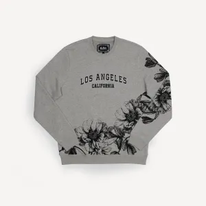 Graphic Wraparound Crewneck Sweatshirt - Heather Grey / Los Angeles