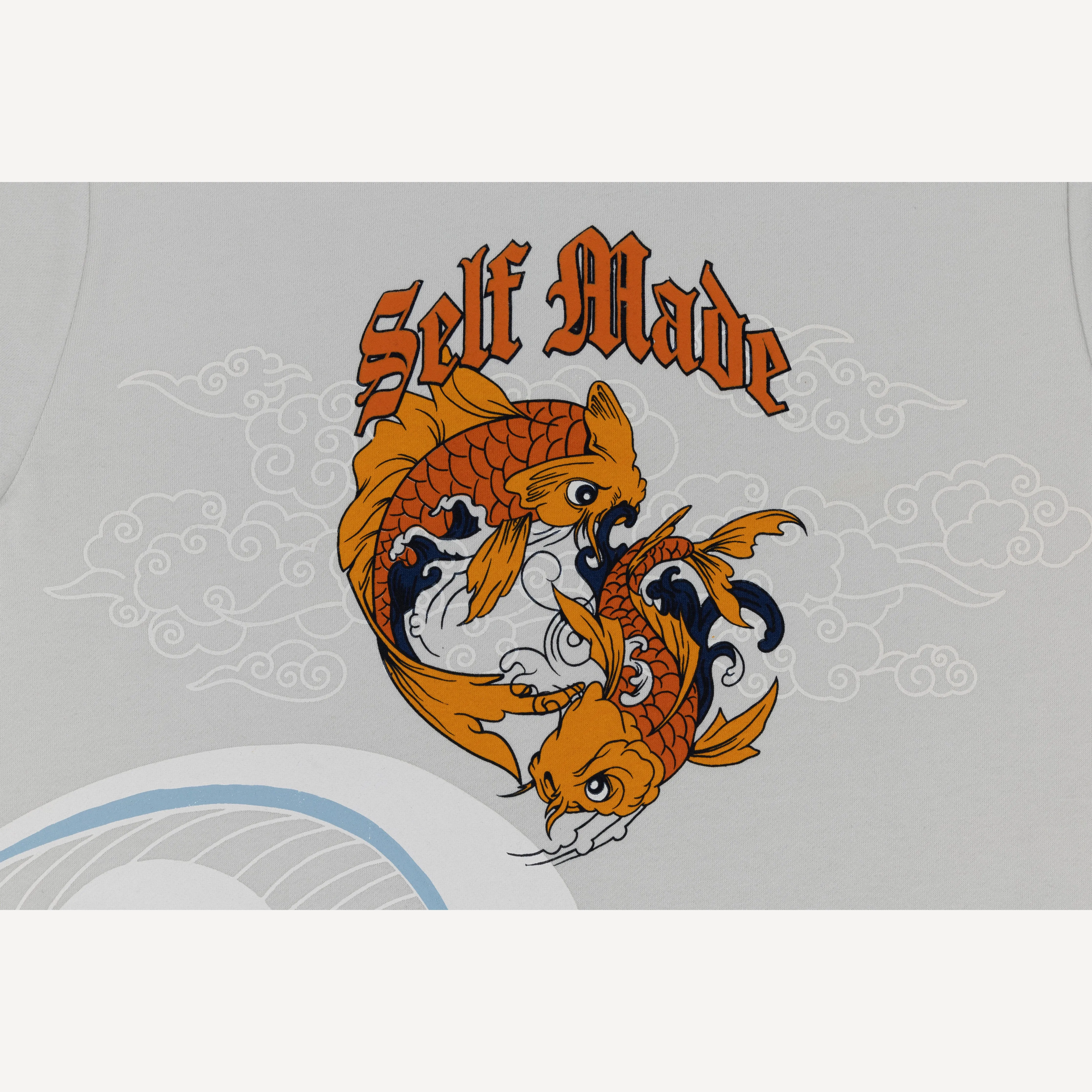 Graphic Wraparound Crewneck Sweatshirt - Oyster Mushroom / Self Made