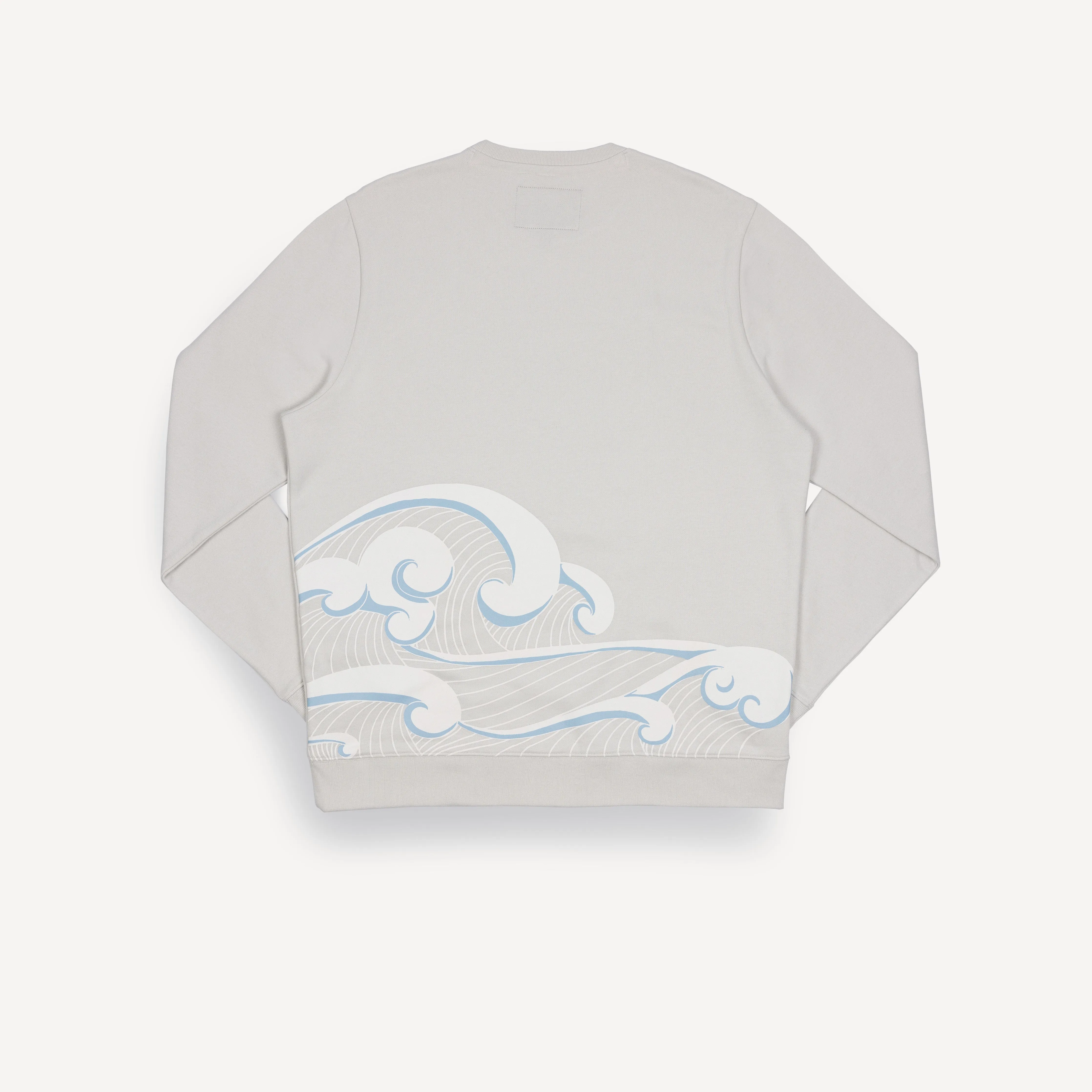 Graphic Wraparound Crewneck Sweatshirt - Oyster Mushroom / Self Made